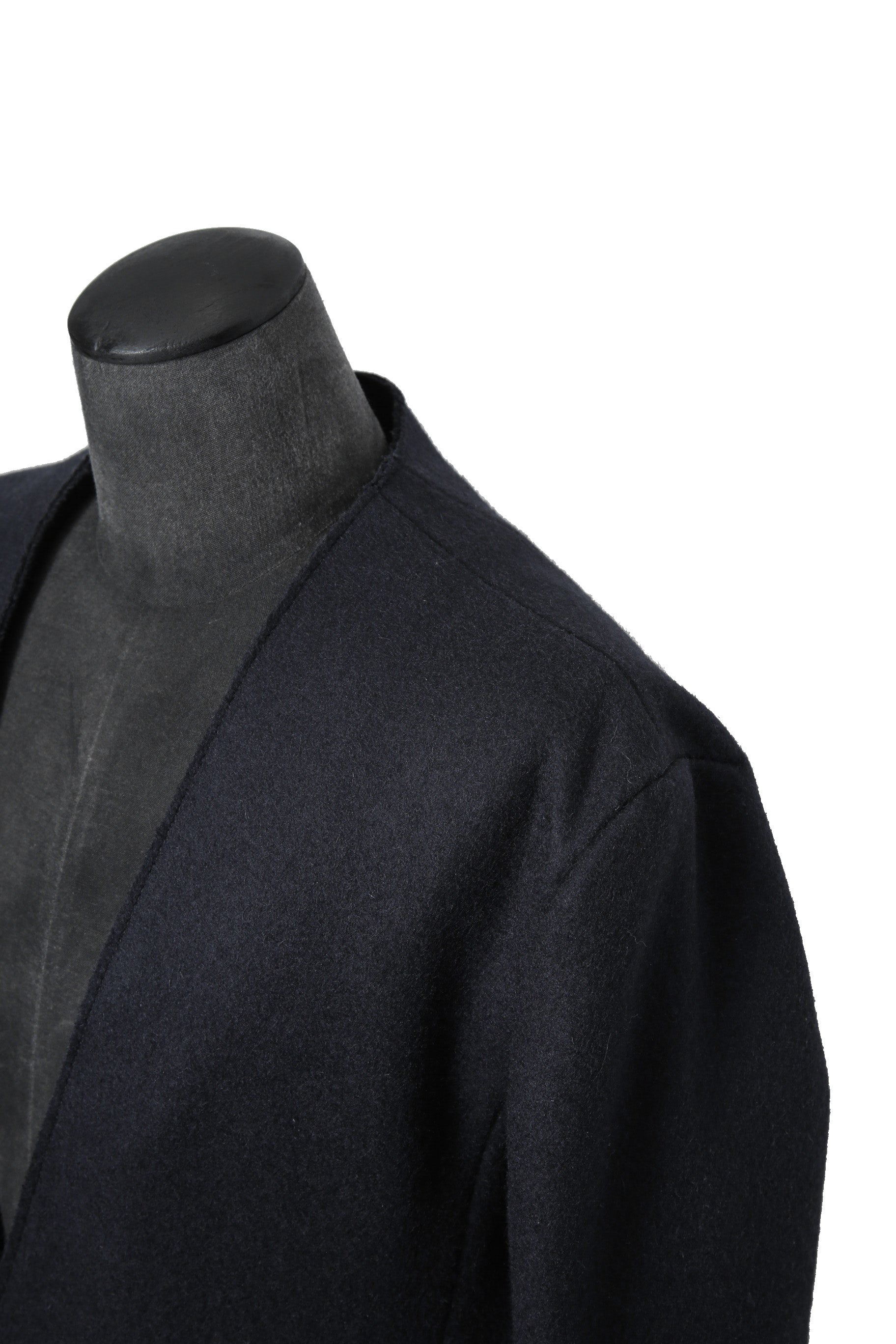 新品 incarnation インカネーション / 24AW 現行パターン WOOL LINED LAPELLESS LONG COAT size M (NAVY BLACK) T92 ウール コート
