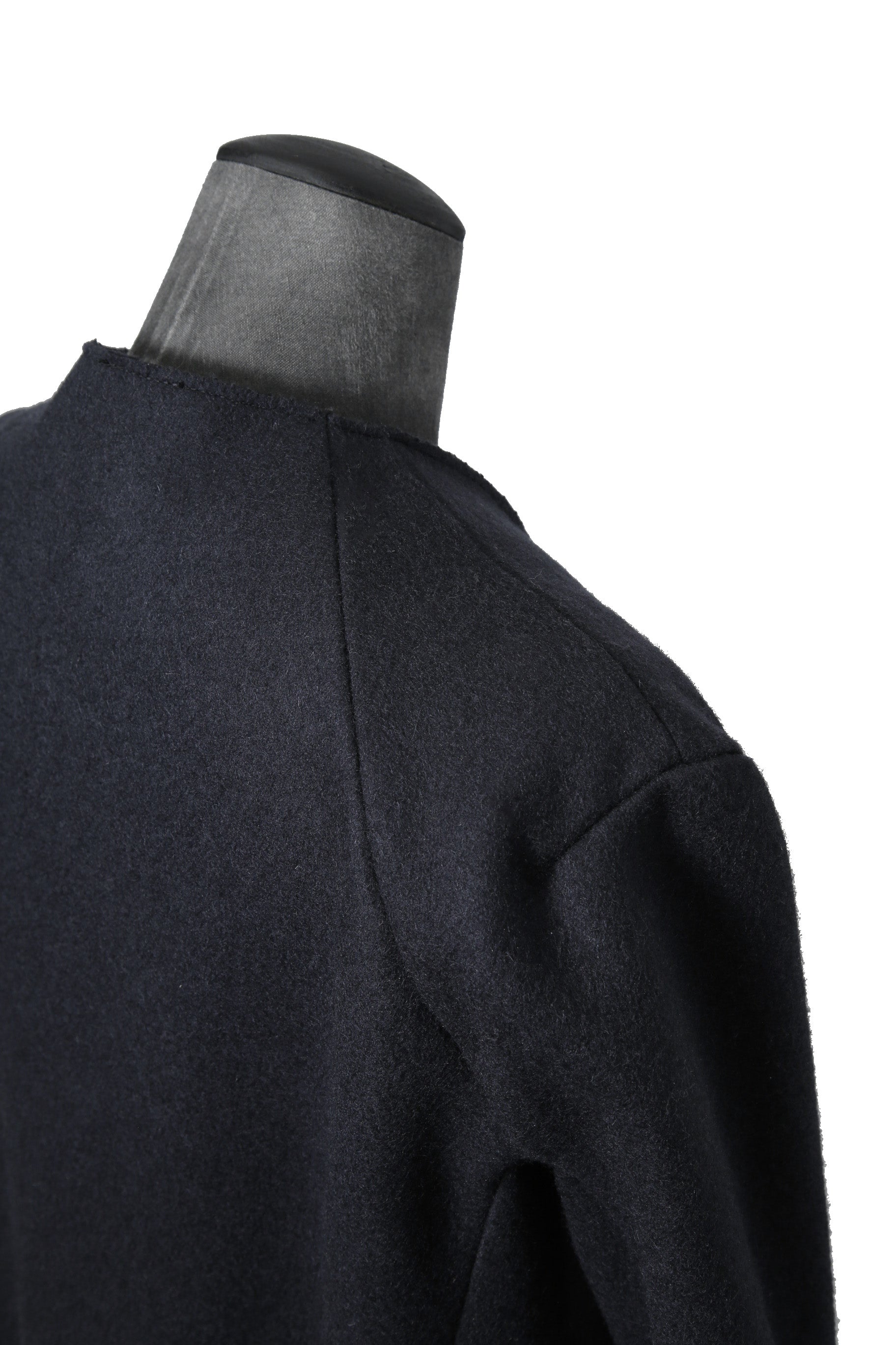 新品 incarnation インカネーション / 24AW 現行パターン WOOL LINED LAPELLESS LONG COAT size M (NAVY BLACK) T92 ウール コート