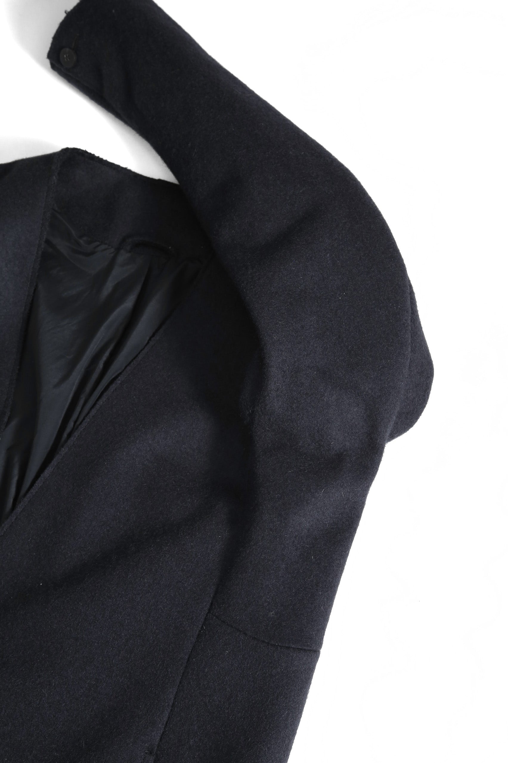 新品 incarnation インカネーション / 24AW 現行パターン WOOL LINED LAPELLESS LONG COAT size M (NAVY BLACK) T92 ウール コート