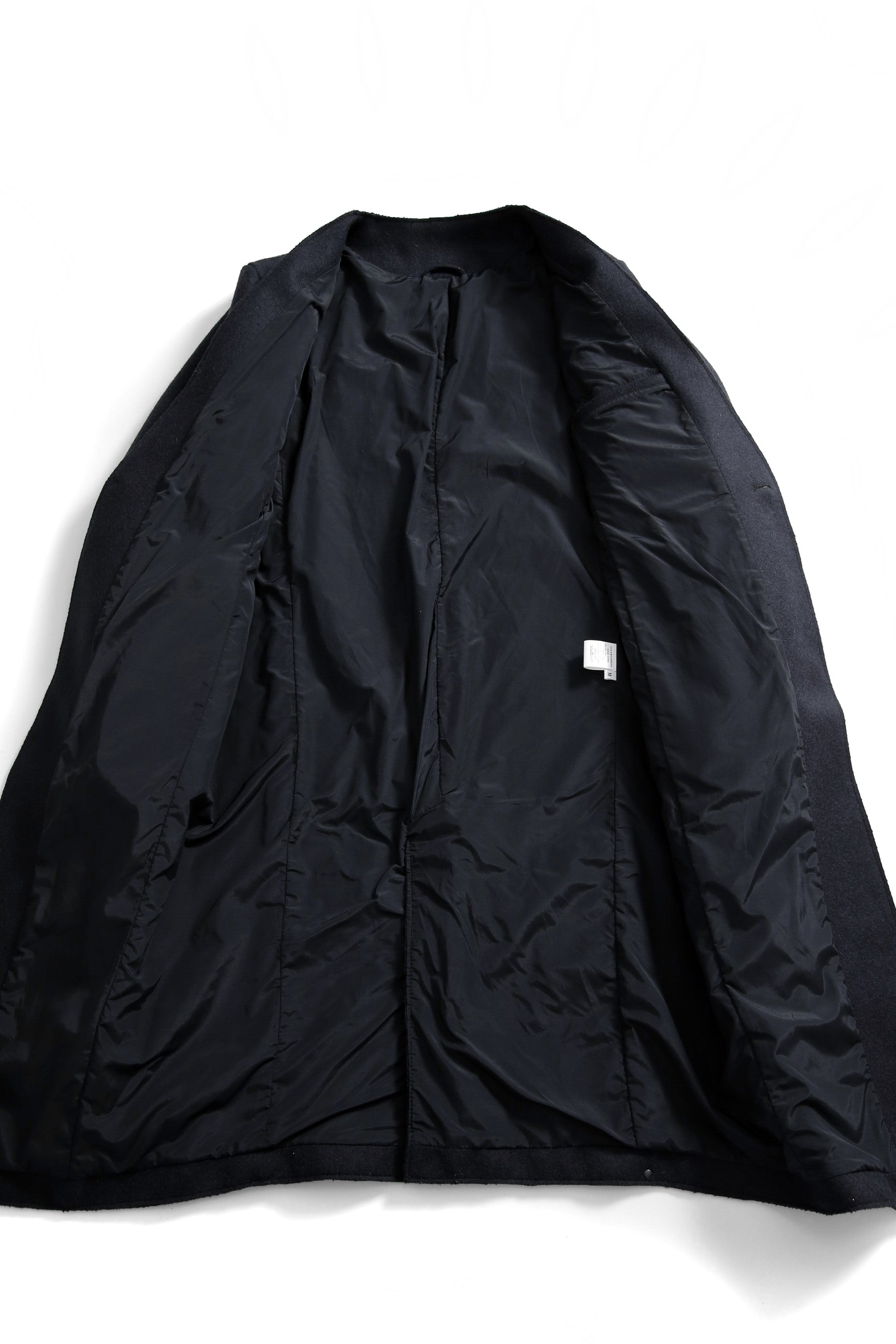 新品 incarnation インカネーション / 24AW 現行パターン WOOL LINED LAPELLESS LONG COAT size M (NAVY BLACK) T92 ウール コート