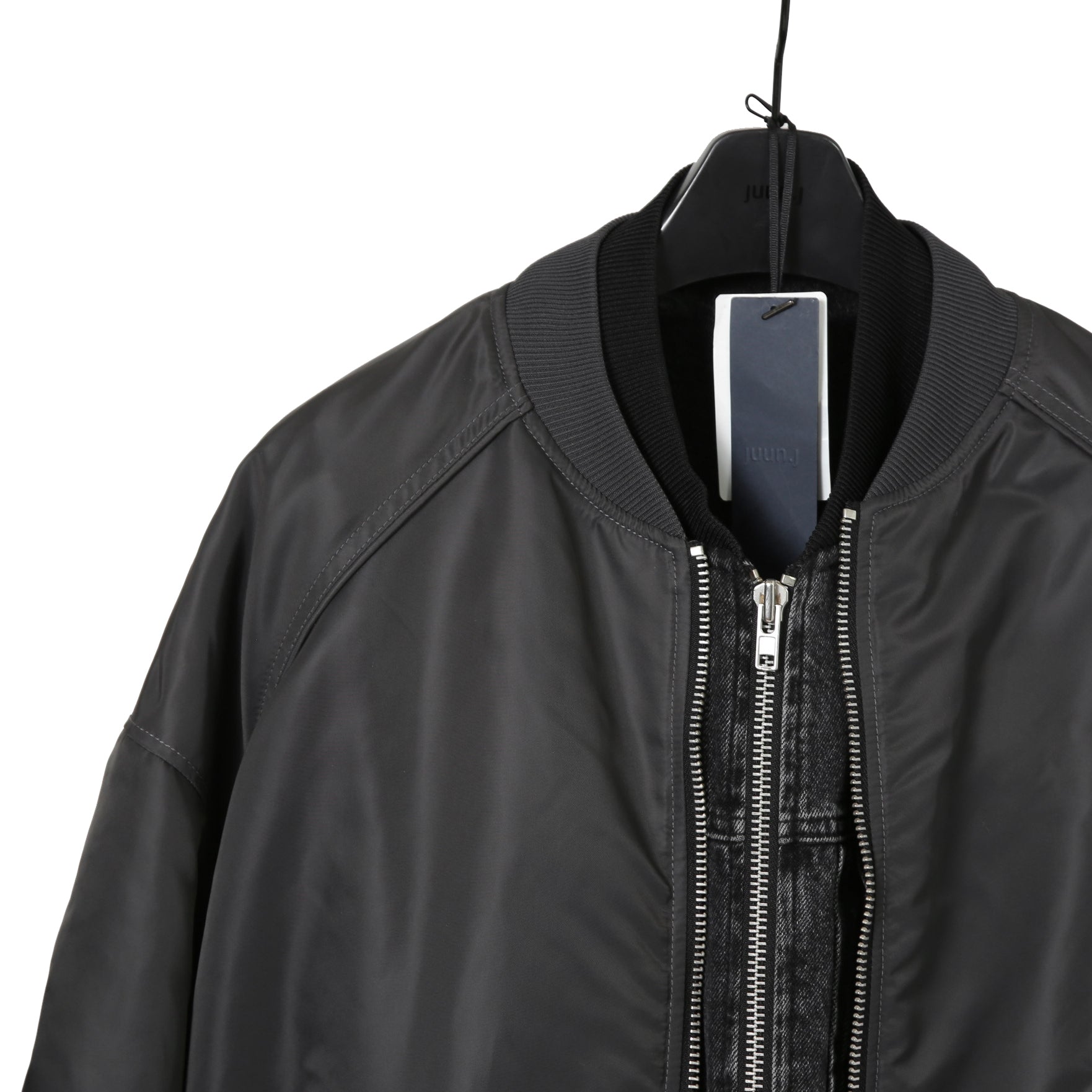 Juun.J ジュンジー / 23AW Denim Vest Detachable Nylon MA-1 Jumper / ボンバージャケット / size 46 (GREY BLACK)