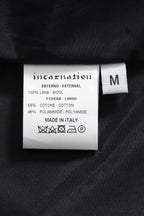 新品 incarnation インカネーション / 24AW 現行パターン WOOL LINED LAPELLESS LONG COAT size M (NAVY BLACK) T92 ウール コート