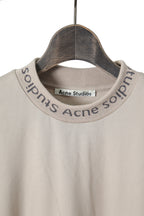 美品 Acne Studios アクネ ストゥディオズ / Navid ネックロゴ 半袖 Tシャツ / size M (BEIGE) メンズ