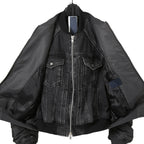 Juun.J ジュンジー / 23AW Denim Vest Detachable Nylon MA-1 Jumper / ボンバージャケット / size 46 (GREY BLACK)