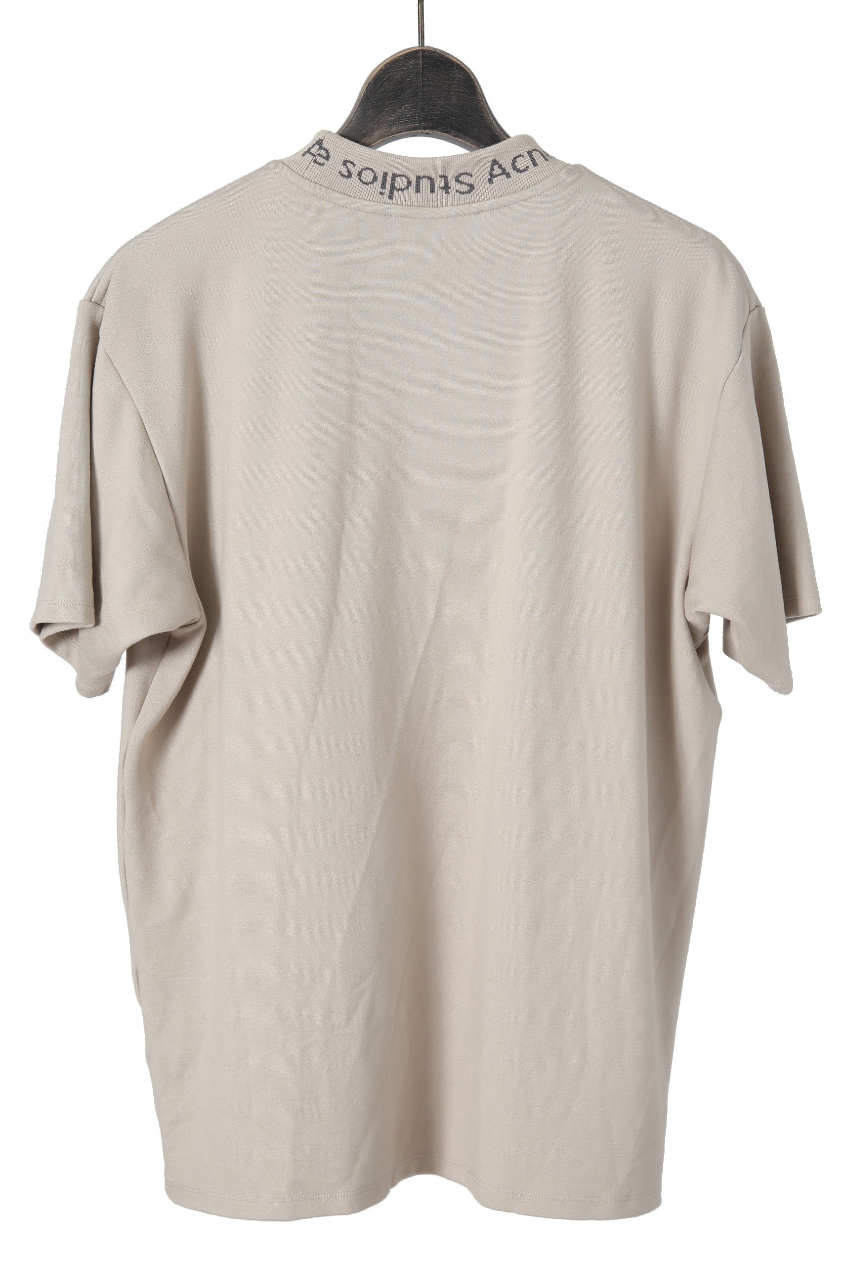美品 Acne Studios アクネ ストゥディオズ / Navid ネックロゴ 半袖 Tシャツ / size M (BEIGE) メンズ