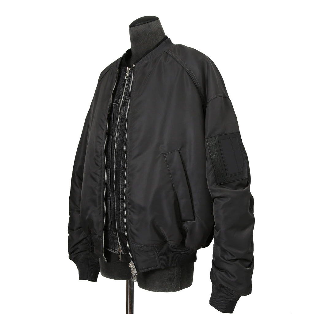 Juun.J ジュンジー / 23AW Denim Vest Detachable Nylon MA-1 Jumper / ボンバージャケット / size 46 (GREY BLACK)