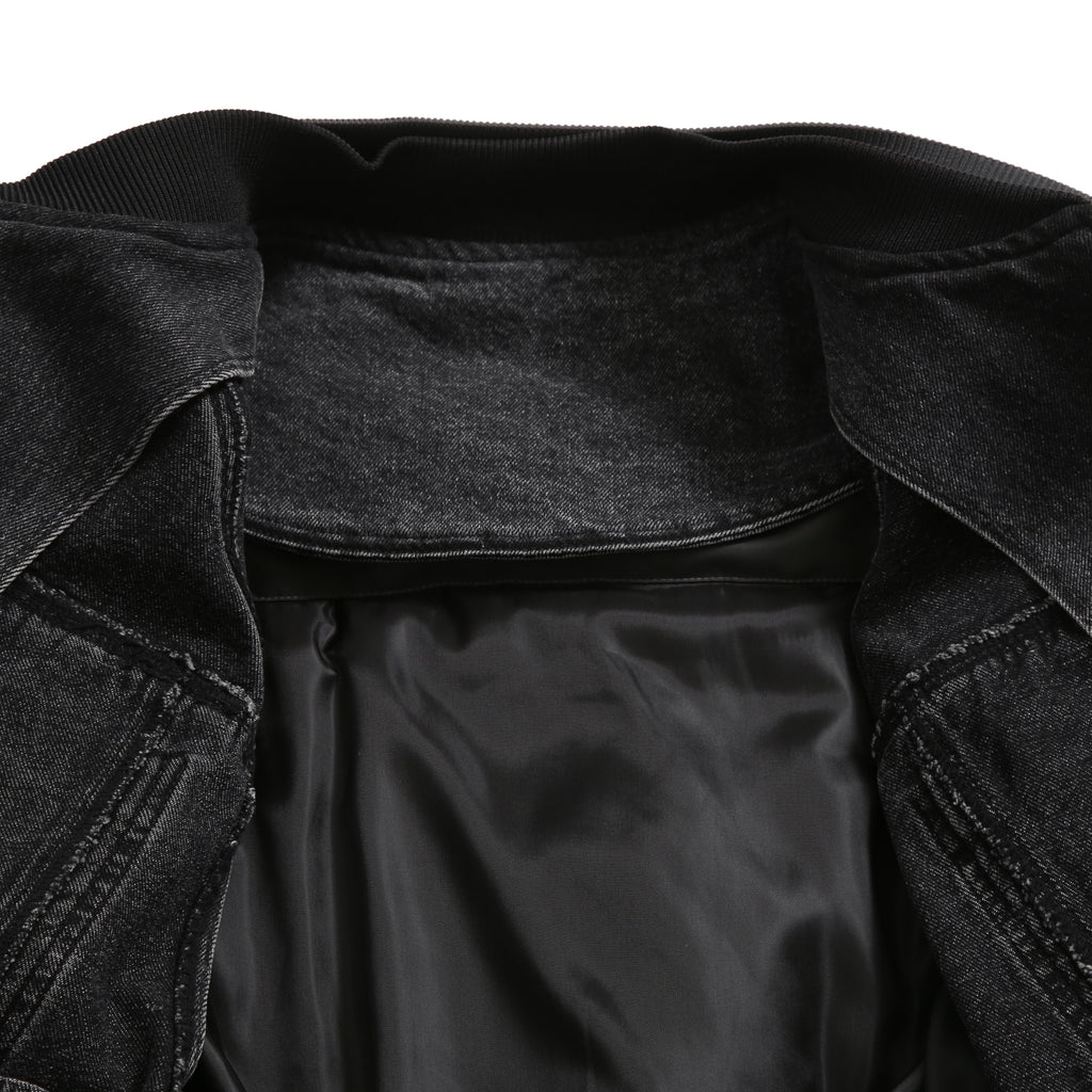 Juun.J ジュンジー / 23AW Denim Vest Detachable Nylon MA-1 Jumper / ボンバージャケット / size 46 (GREY BLACK)