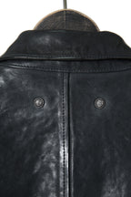 新品 24AW イサムカタヤマバックラッシュ The Line イタリーカーフ製品染め 襟付き レザーライダース ジャケット size S (MIDNIGHT BLACK)