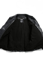 新品 24AW イサムカタヤマバックラッシュ The Line イタリーカーフ製品染め 襟付き レザーライダース ジャケット size S (MIDNIGHT BLACK)