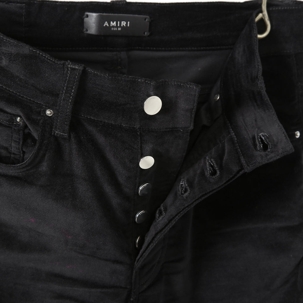 AMIRI アミリ / ストレッチ ベルベット スキニーデニム パンツ / size 30 (BLACK) ベロア