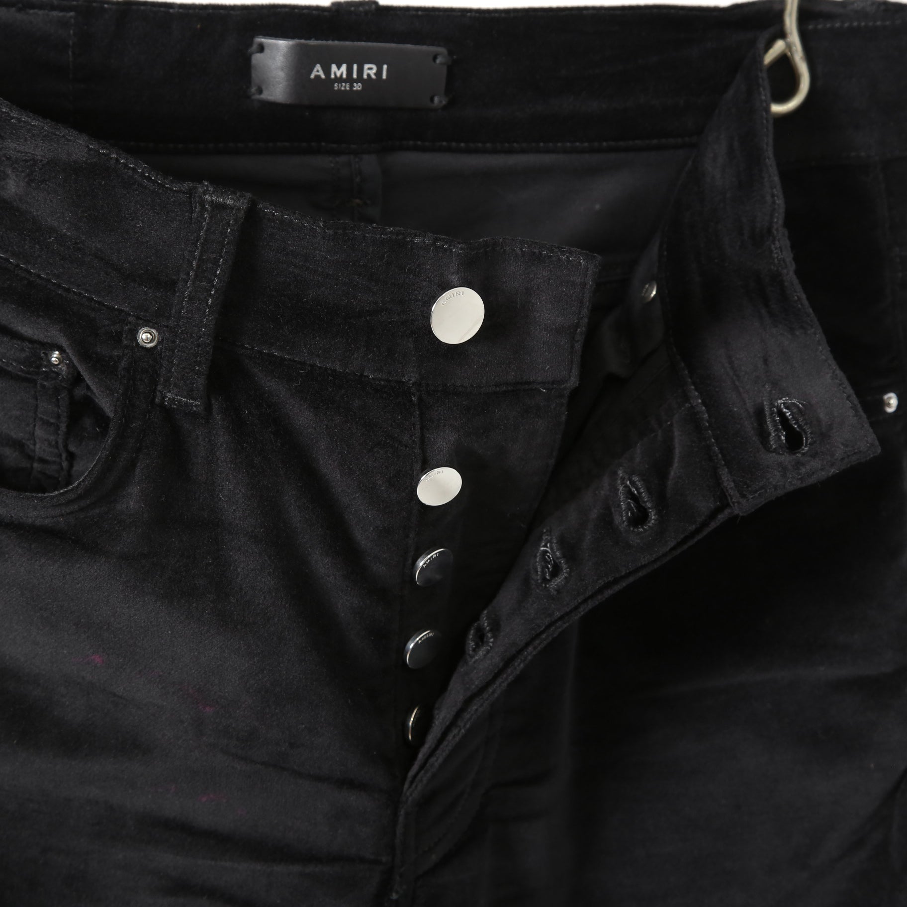 AMIRI アミリ / ストレッチ ベルベット スキニーデニム パンツ / size 30 (BLACK) ベロア