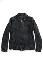 新品 24AW イサムカタヤマバックラッシュ The Line イタリーカーフ製品染め 襟付き レザーライダース ジャケット size S (MIDNIGHT BLACK)