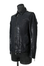 新品 24AW イサムカタヤマバックラッシュ The Line イタリーカーフ製品染め 襟付き レザーライダース ジャケット size S (MIDNIGHT BLACK)