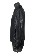 新品 24AW イサムカタヤマバックラッシュ The Line イタリーカーフ製品染め 襟付き レザーライダース ジャケット size S (MIDNIGHT BLACK)