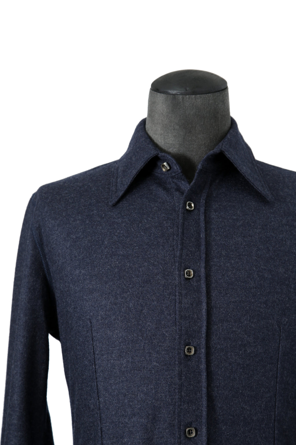 美品 イサムカタヤマバックラッシュ / ストレッチ ウール シャツ / 1552-02 / size M (NAVY)