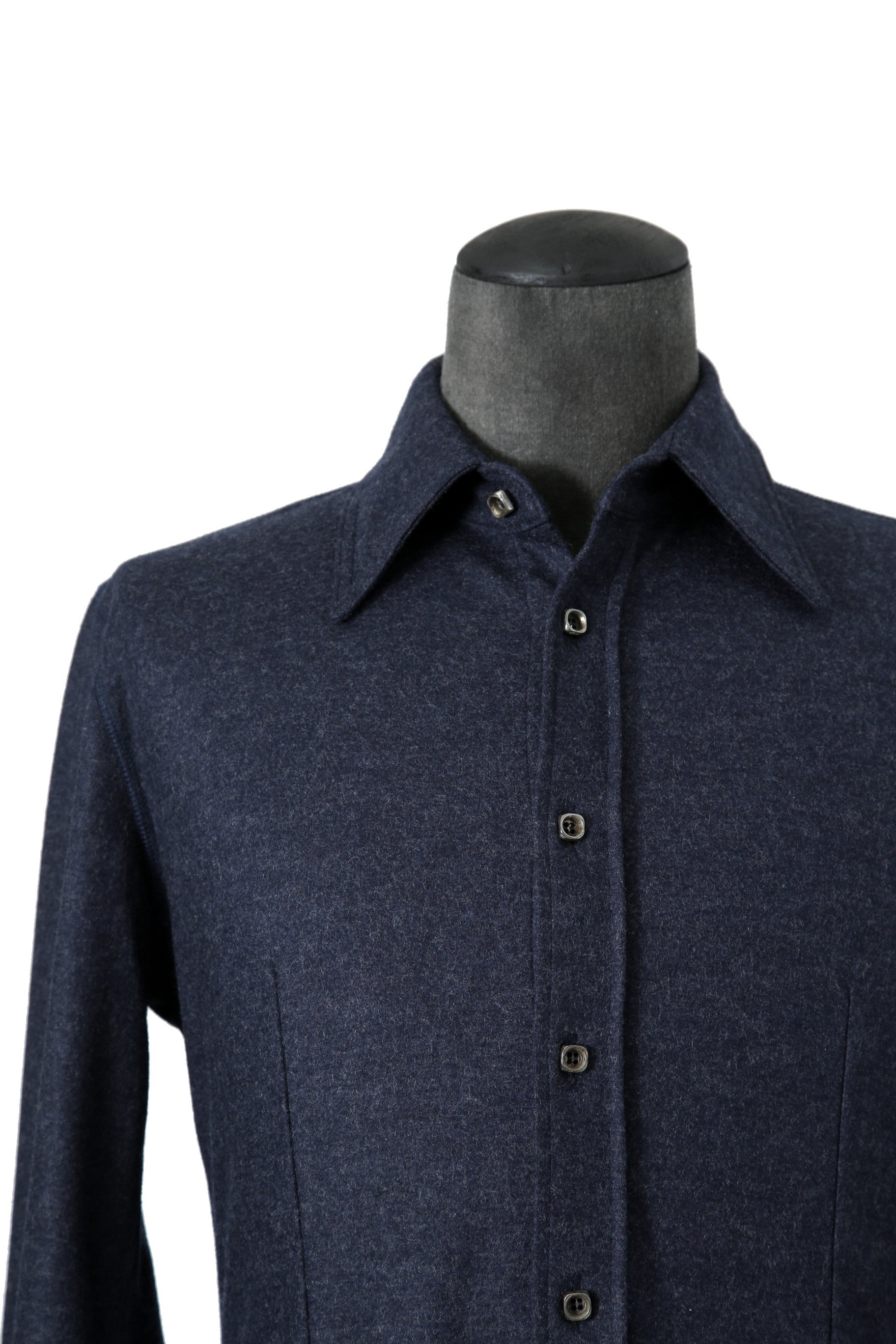 美品 イサムカタヤマバックラッシュ / ストレッチ ウール シャツ / 1552-02 / size M (NAVY)