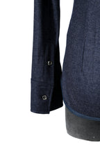 美品 イサムカタヤマバックラッシュ / ストレッチ ウール シャツ / 1552-02 / size M (NAVY)