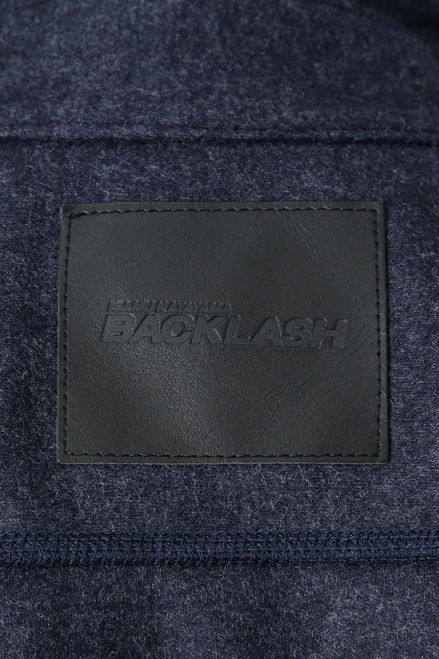 美品 イサムカタヤマバックラッシュ / ストレッチ ウール シャツ / 1552-02 / size M (NAVY)