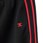 新品 CELINE セリーヌ / 21AWトリオンフ 刺繍 サイドライン トラックパンツ / 2Z344121O / size M (BLACK x RED)