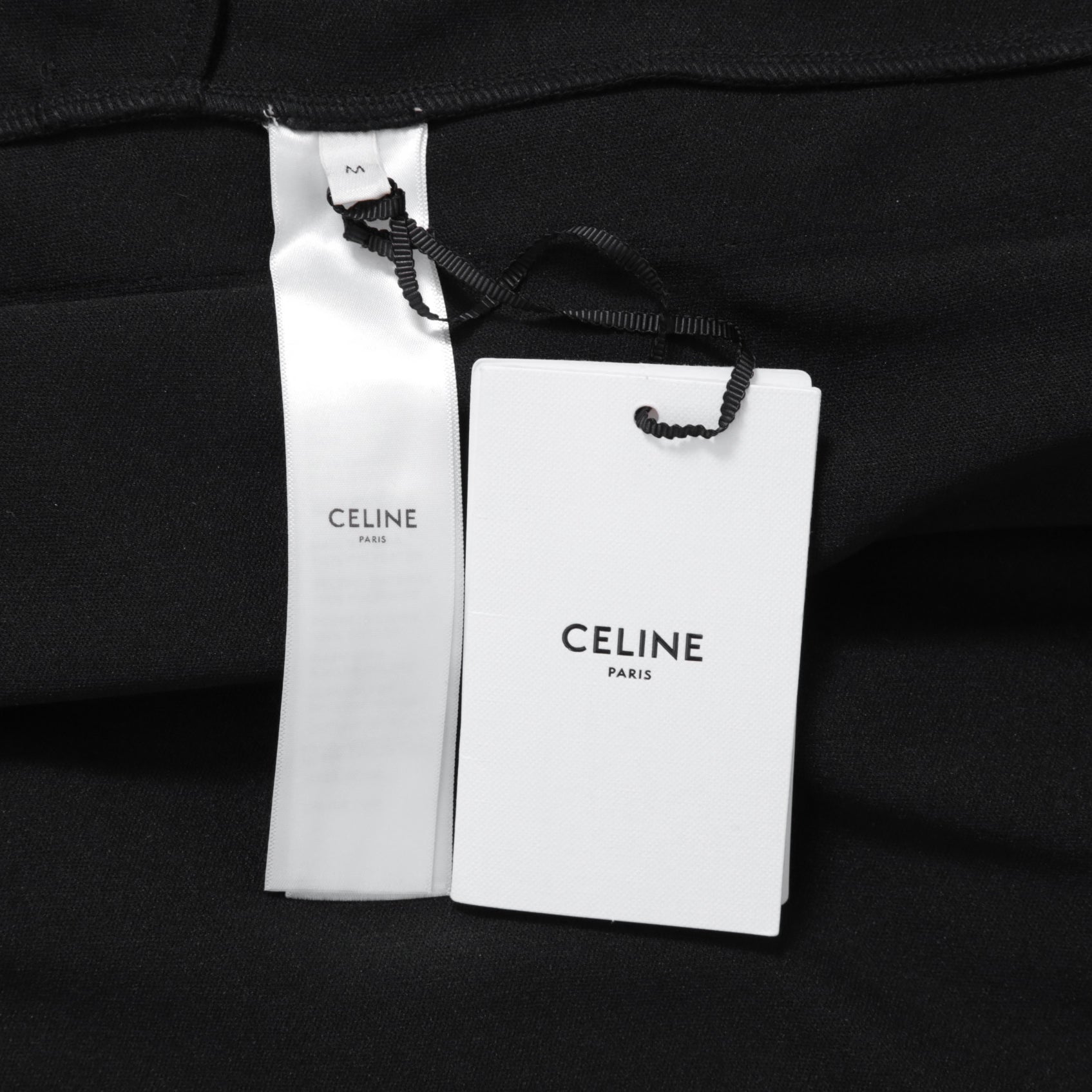 新品 CELINE セリーヌ / 21AWトリオンフ 刺繍 サイドライン トラックパンツ / 2Z344121O / size M (BLACK x RED)