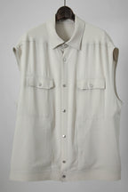 RICK OWENS リックオウエンス 21SS SLEEVELESS JUMBO OUTER SHIRT ジャンボ アウター ノースリーブ シャツ size 48 (アイボリー) 61 OYSTER
