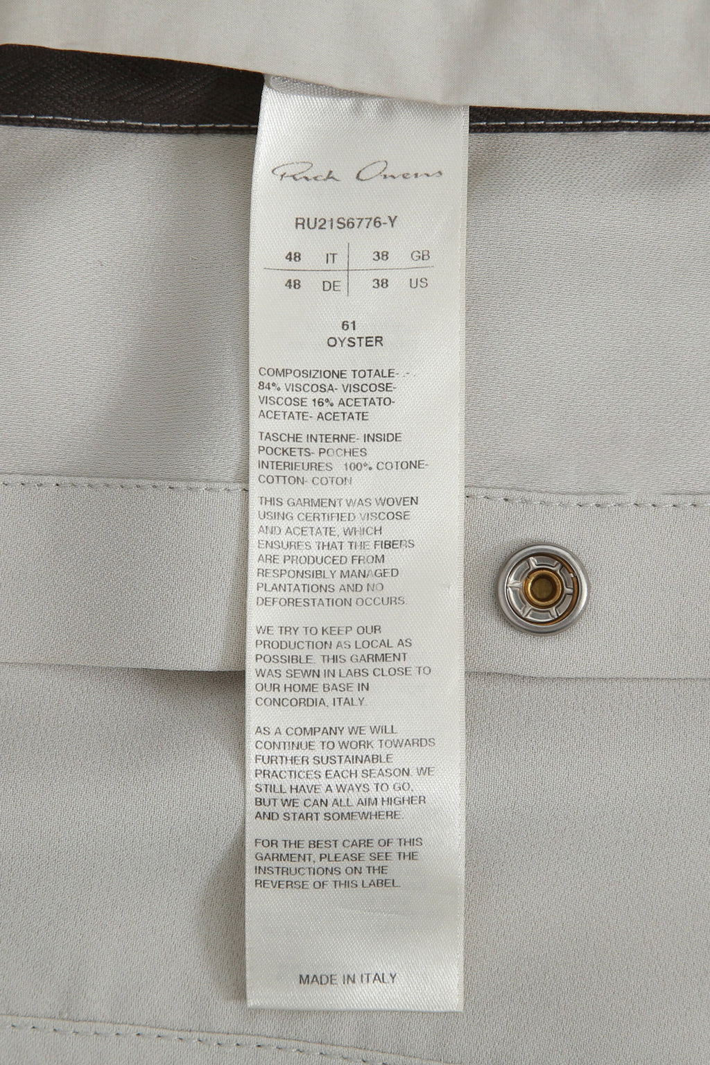 RICK OWENS リックオウエンス 21SS SLEEVELESS JUMBO OUTER SHIRT ジャンボ アウター ノースリーブ シャツ size 48 (アイボリー) 61 OYSTER