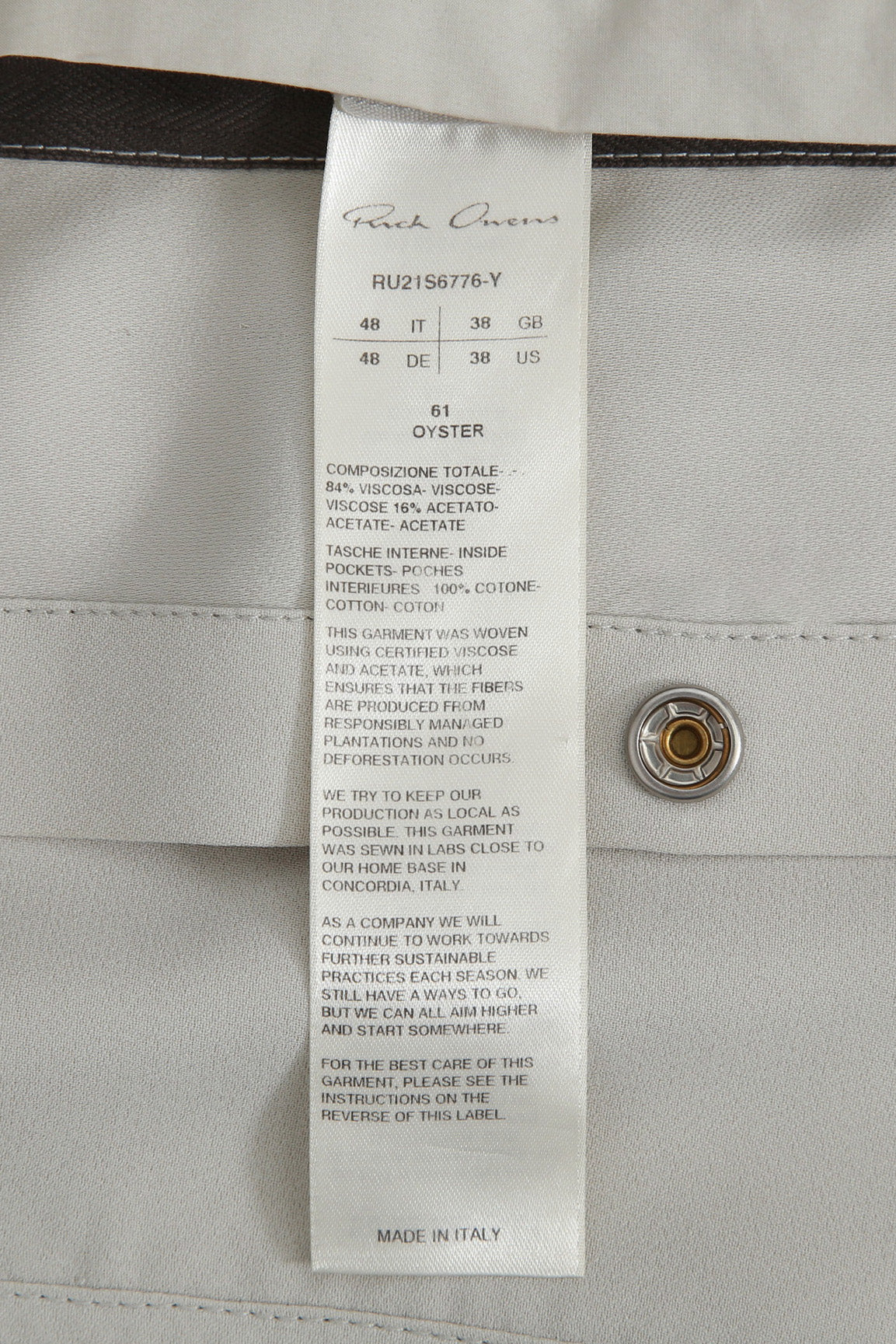RICK OWENS リックオウエンス 21SS SLEEVELESS JUMBO OUTER SHIRT ジャンボ アウター ノースリーブ シャツ size 48 (アイボリー) 61 OYSTER