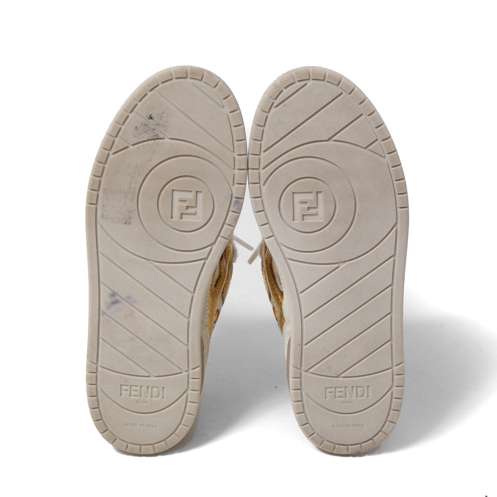 FENDACE フェンダーチェ / 2022年 フェンディ マッチ スニーカー / ズッカ レザー × ファブリック / フェンディ x ヴェルサーチ コラボ / size 36 (23cm) WHITE