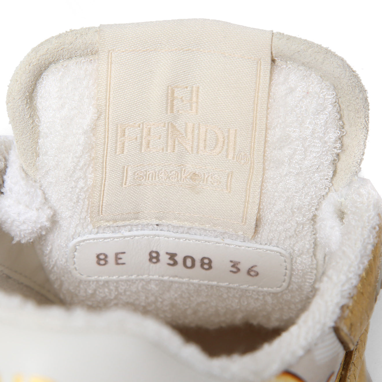 FENDACE フェンダーチェ / 2022年 フェンディ マッチ スニーカー / ズッカ レザー × ファブリック / フェンディ x ヴェルサーチ コラボ / size 36 (23cm) WHITE