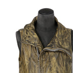 incarnation インカネーション / 美品 カーフレザー製品染め 手染め仕上げ ハイネック バイアスジップ ベスト / size M (DASTY YELLOW)