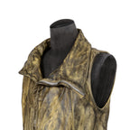 incarnation インカネーション / 美品 カーフレザー製品染め 手染め仕上げ ハイネック バイアスジップ ベスト / size M (DASTY YELLOW)