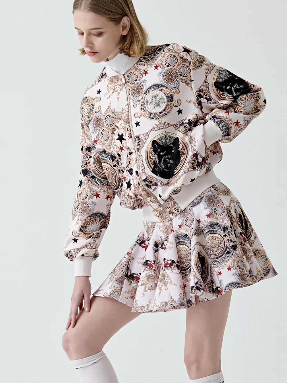 韓国発 UTAA ユタ / 美品 定価5.44万 ライトメア ブルーム フレアスカート /  size M ライトピンク レディース