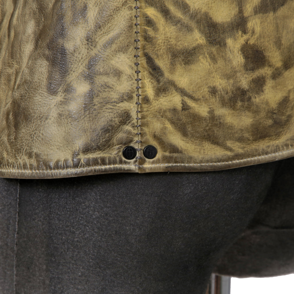 incarnation インカネーション / 美品 カーフレザー製品染め 手染め仕上げ ハイネック バイアスジップ ベスト / size M (DASTY YELLOW)