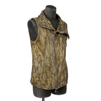 incarnation インカネーション / 美品 カーフレザー製品染め 手染め仕上げ ハイネック バイアスジップ ベスト / size M (DASTY YELLOW)