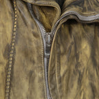 incarnation インカネーション / 美品 カーフレザー製品染め 手染め仕上げ ハイネック バイアスジップ ベスト / size M (DASTY YELLOW)