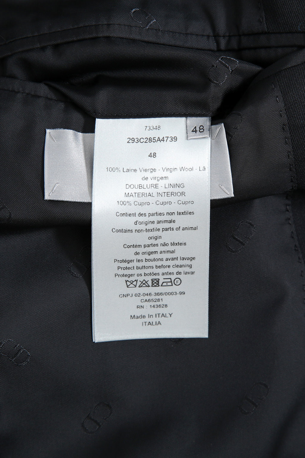 極美品 DIOR ディオール オム / 22AW キムジョーンズ期 / ダブル テーラード ジャケット / ウール / size 48 BLACK