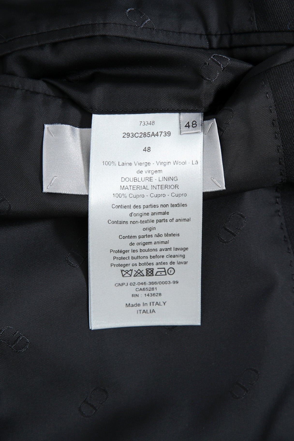極美品 DIOR ディオール オム / 22AW キムジョーンズ期 / ダブル テーラード ジャケット / ウール / size 48 BLACK