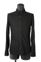 美品 イサムカタヤマバックラッシュ / レザー切替 レーヨン ストレッチ 長袖 シャツ/ 1470-01 / size M BLACK