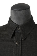美品 イサムカタヤマバックラッシュ / レザー切替 レーヨン ストレッチ 長袖 シャツ/ 1470-01 / size M BLACK