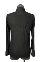 美品 イサムカタヤマバックラッシュ / レザー切替 レーヨン ストレッチ 長袖 シャツ/ 1470-01 / size M BLACK