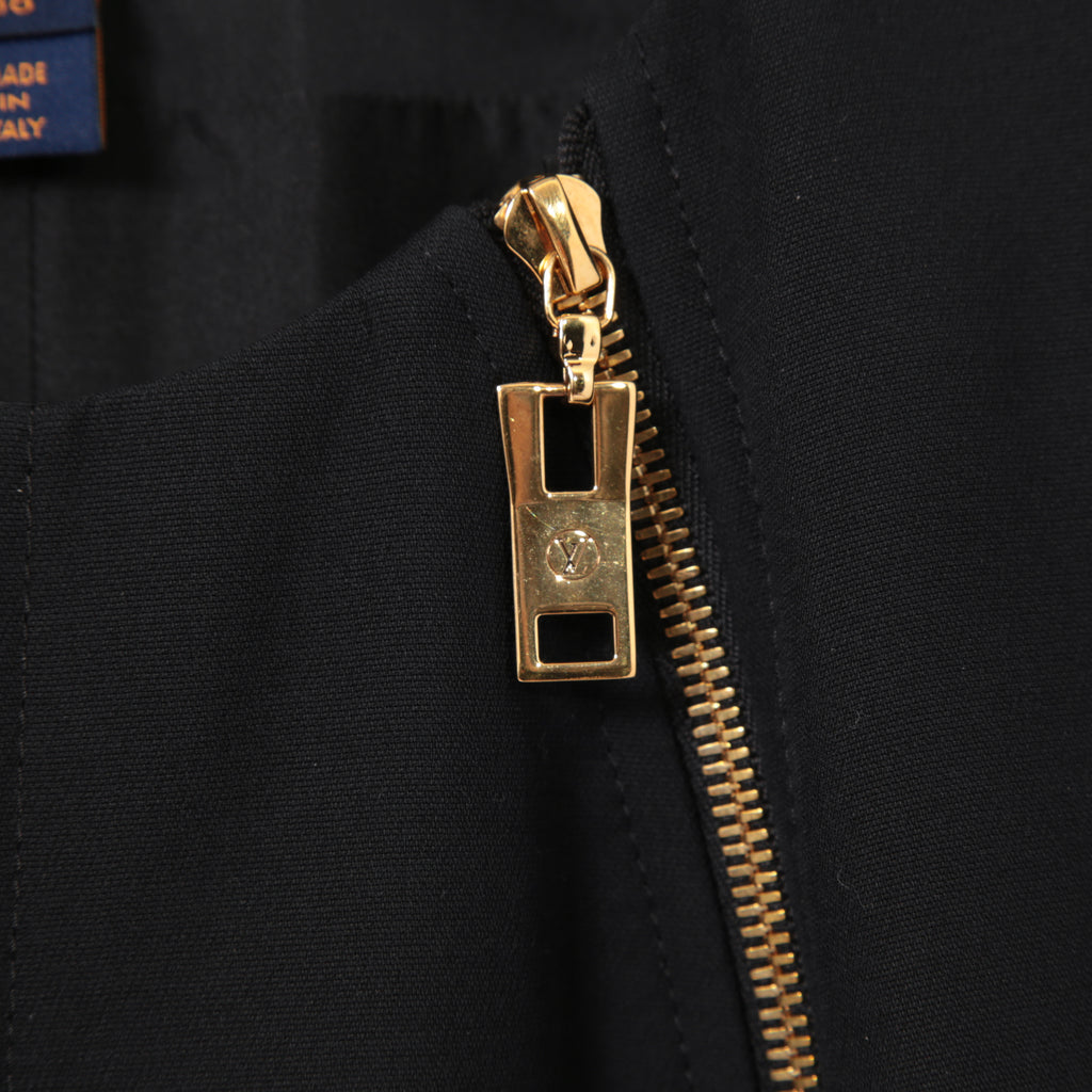 LOUIS VUITTON ルイ ヴィトン / 美品 ダブルジッパー 半袖 フレア ワンピース / size 38 (BLACK)