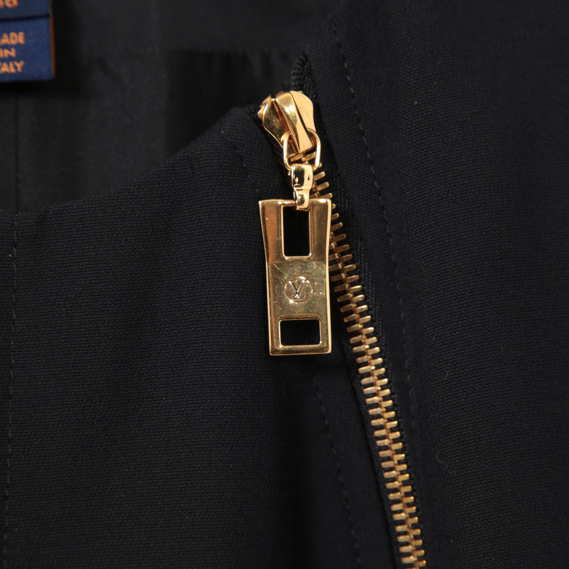 LOUIS VUITTON ルイ ヴィトン / 美品 ダブルジッパー 半袖 フレア ワンピース / size 38 (BLACK)