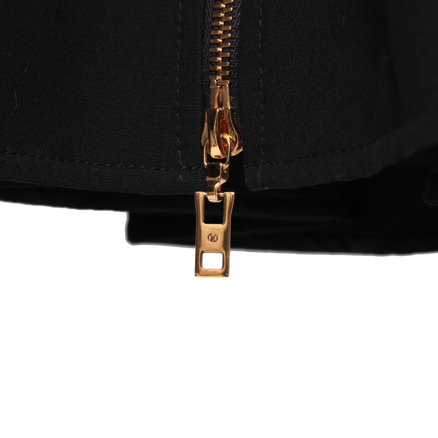 LOUIS VUITTON ルイ ヴィトン / 美品 ダブルジッパー 半袖 フレア ワンピース / size 38 (BLACK)