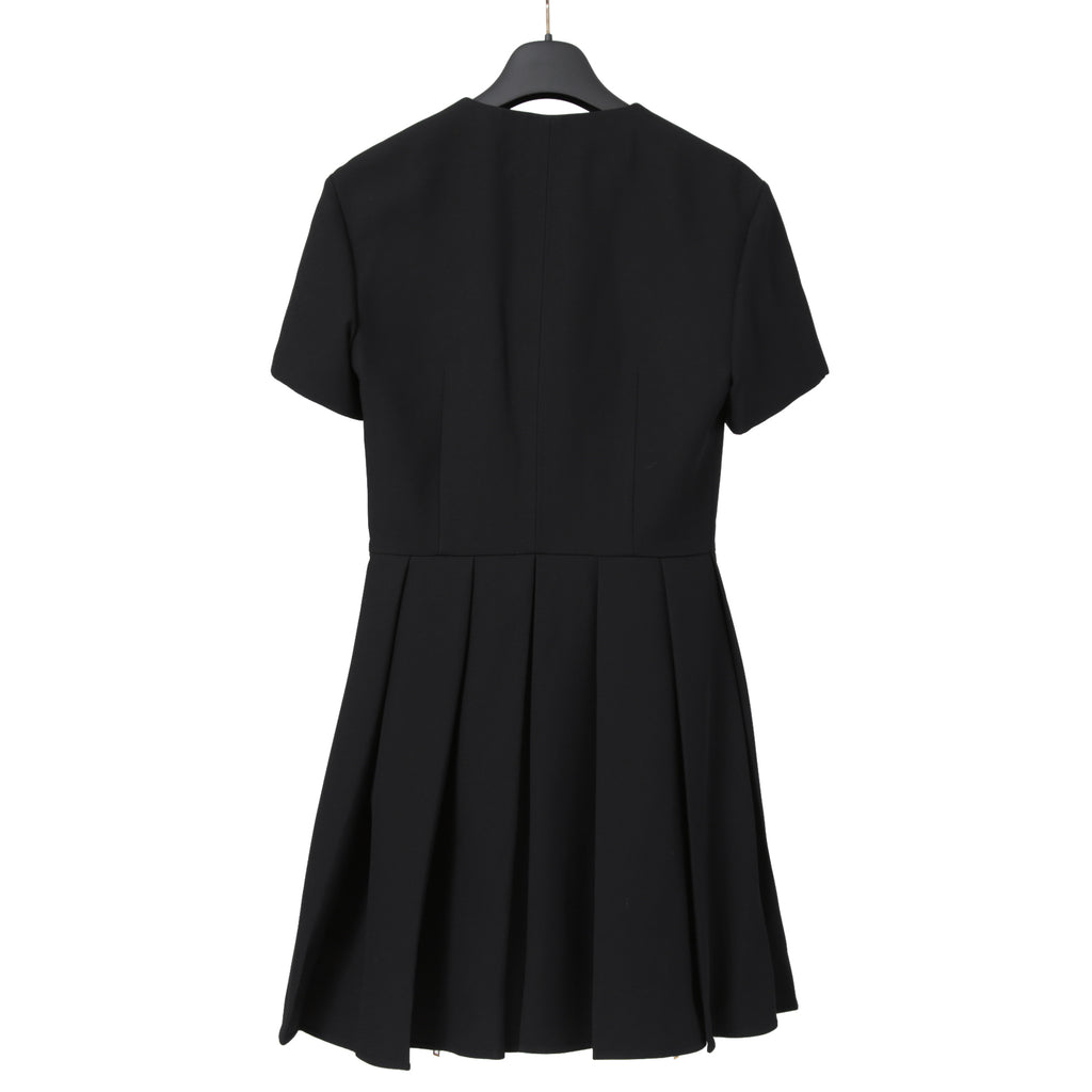 LOUIS VUITTON ルイ ヴィトン / 美品 ダブルジッパー 半袖 フレア ワンピース / size 38 (BLACK)