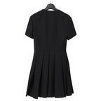 LOUIS VUITTON ルイ ヴィトン / 美品 ダブルジッパー 半袖 フレア ワンピース / size 38 (BLACK)