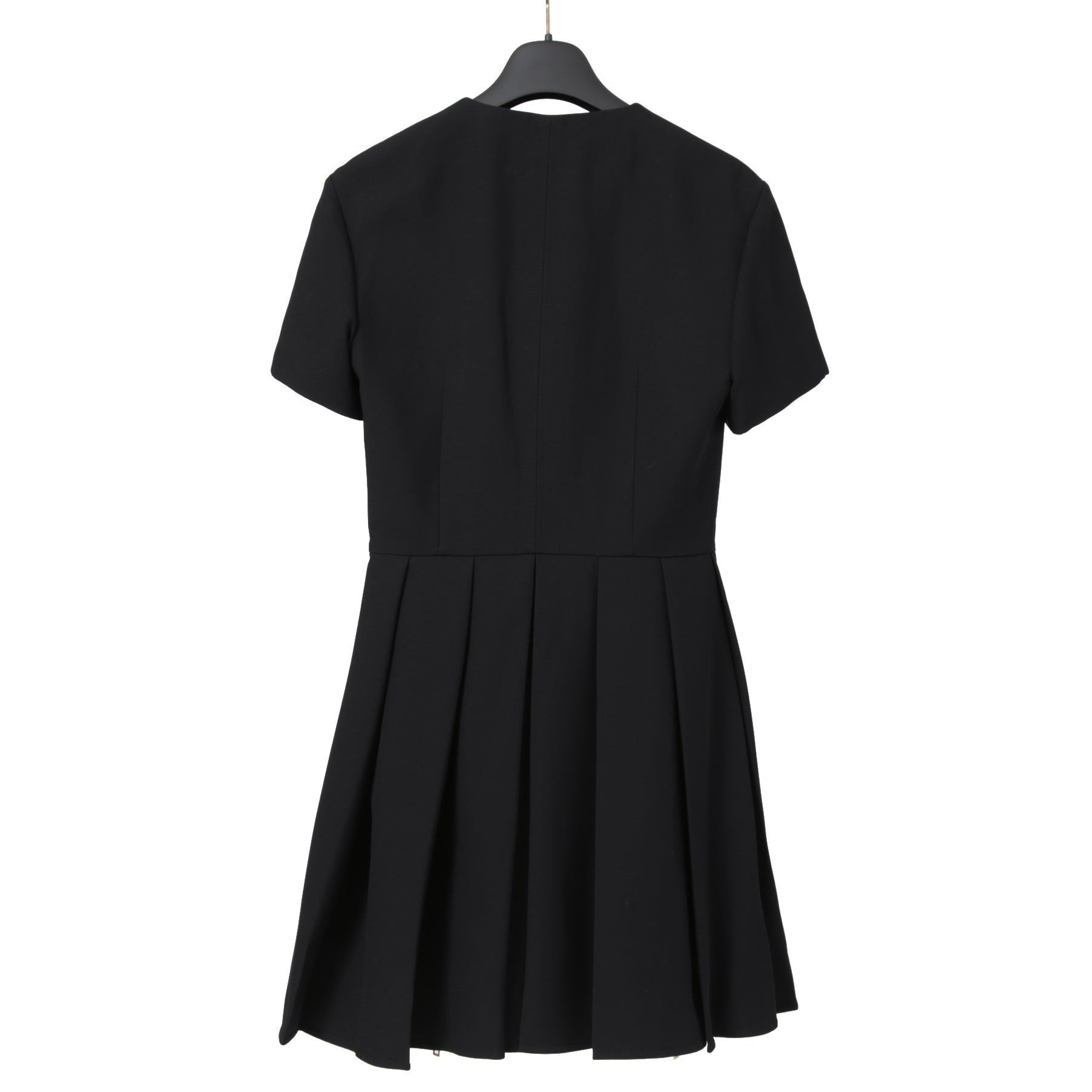 LOUIS VUITTON ルイ ヴィトン / 美品 ダブルジッパー 半袖 フレア ワンピース / size 38 (BLACK)