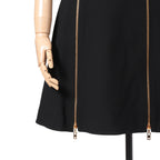 LOUIS VUITTON ルイ ヴィトン / 美品 ダブルジッパー 半袖 フレア ワンピース / size 38 (BLACK)