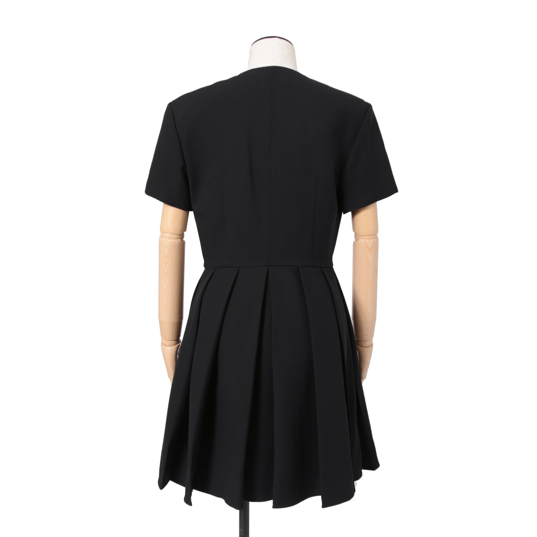 LOUIS VUITTON ルイ ヴィトン / 美品 ダブルジッパー 半袖 フレア ワンピース / size 38 (BLACK)