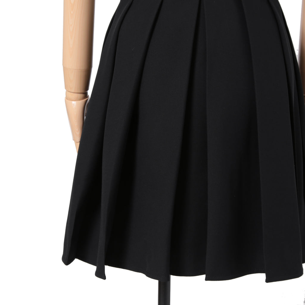 LOUIS VUITTON ルイ ヴィトン / 美品 ダブルジッパー 半袖 フレア ワンピース / size 38 (BLACK)