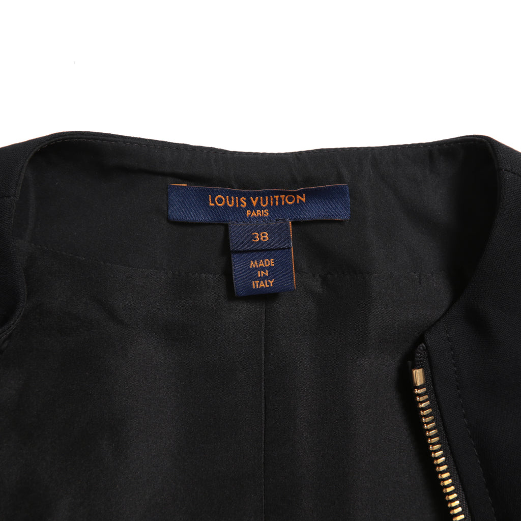 LOUIS VUITTON ルイ ヴィトン / 美品 ダブルジッパー 半袖 フレア ワンピース / size 38 (BLACK)